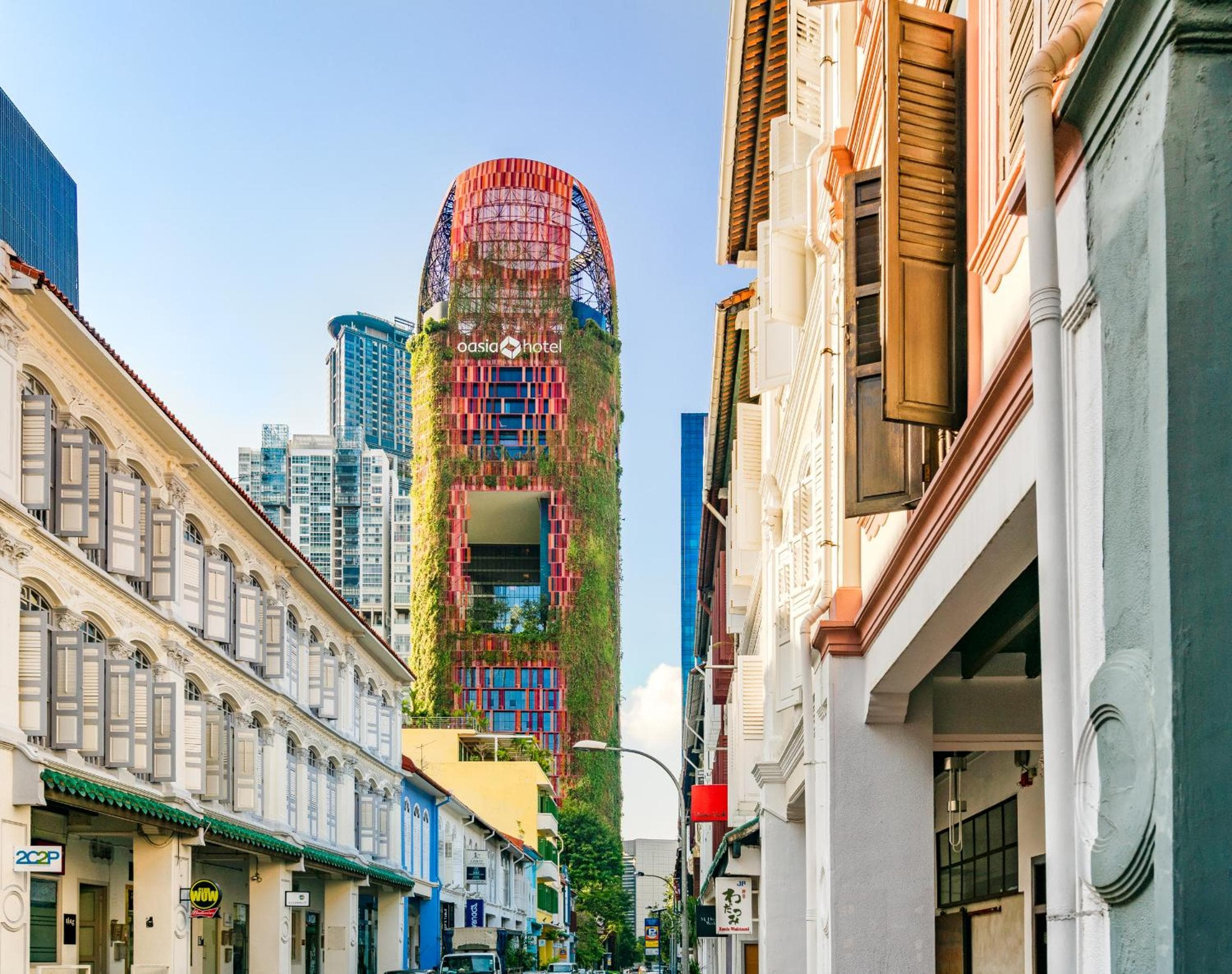 Oasia Hotel Downtown, Singapore by Far East Hospitality: building