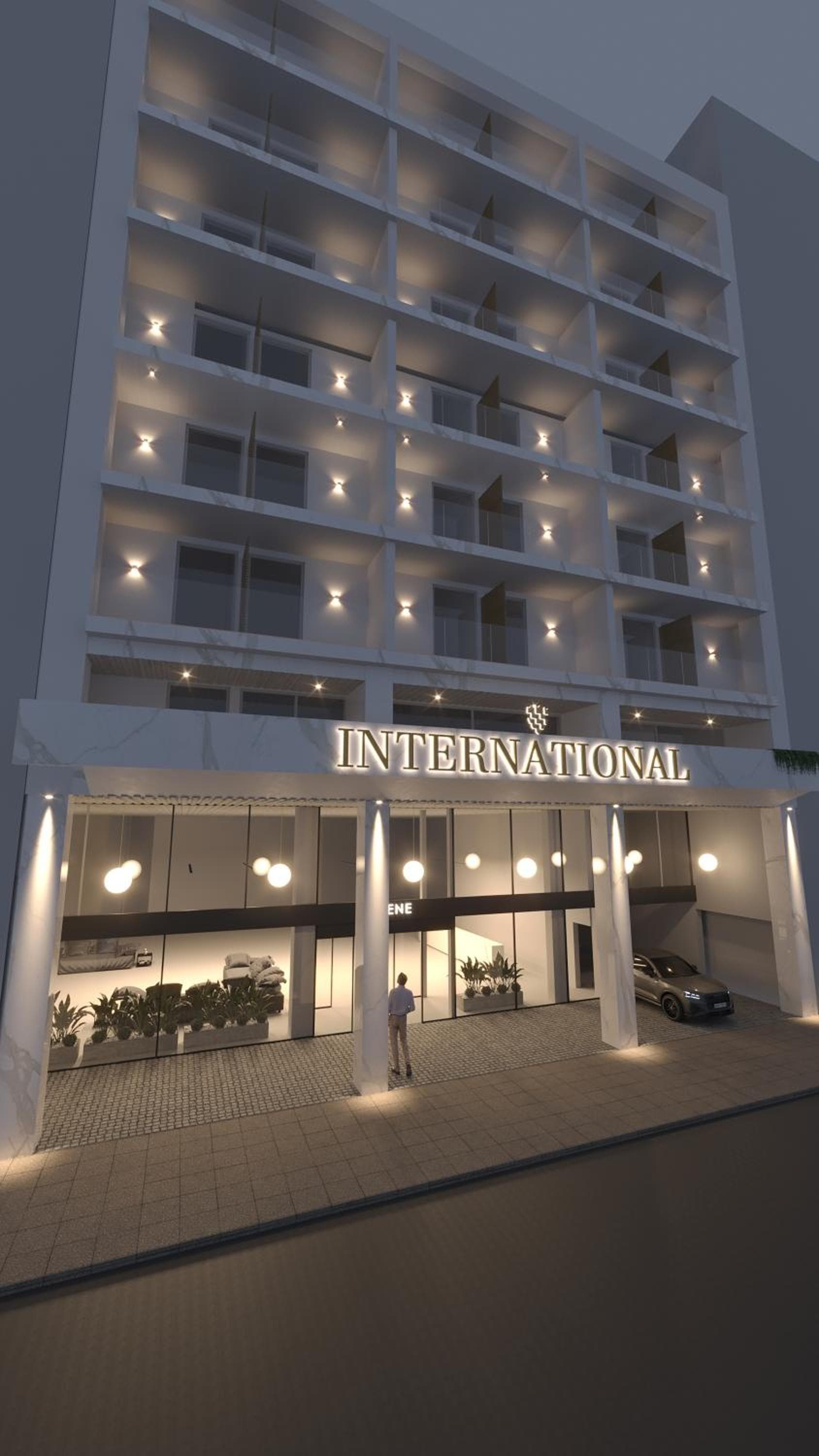 International Atene hotel: building