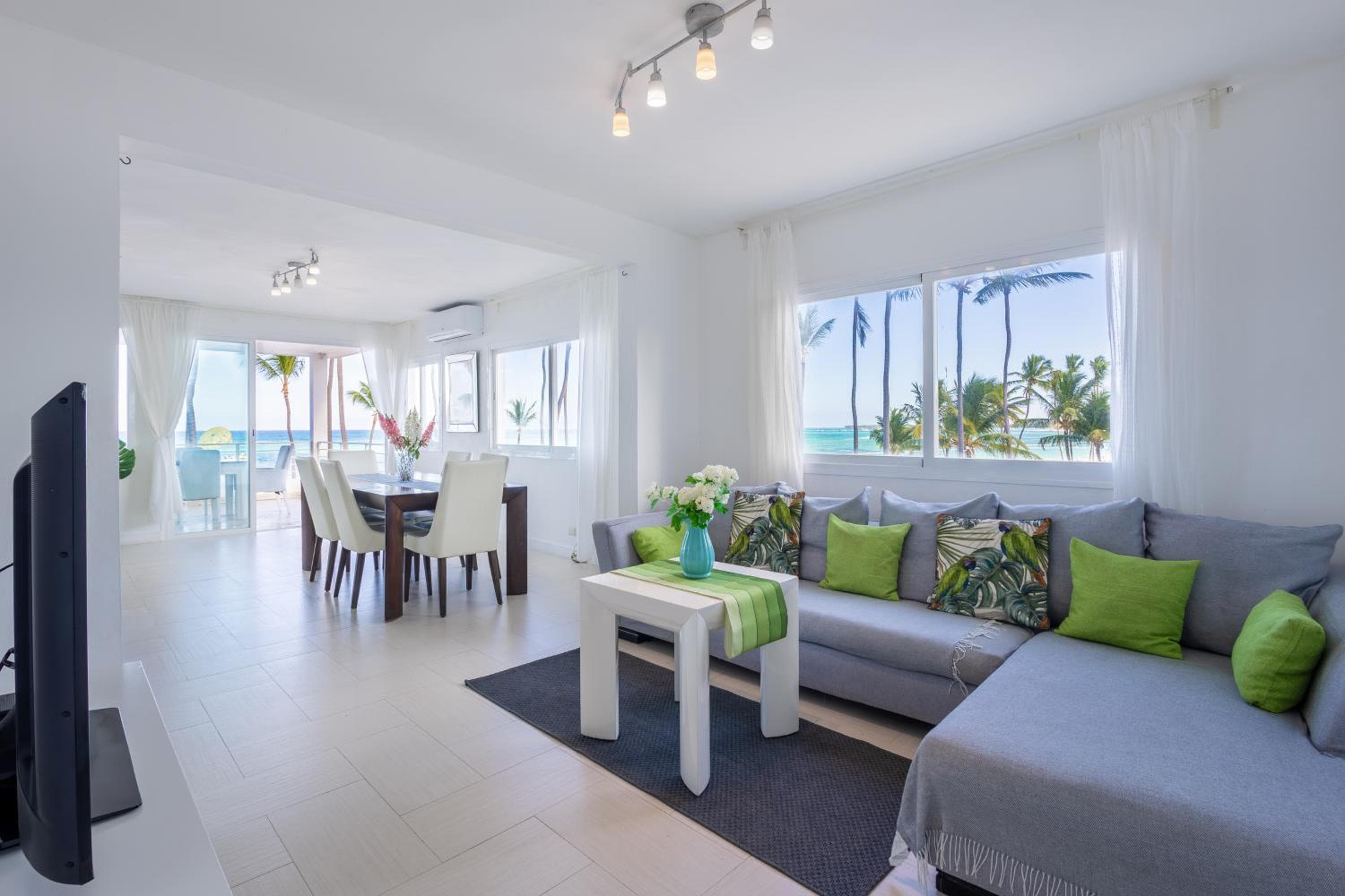 Beachfront Punta Cana Condo for Rent - Ocean View, Private Terrace, and BBQ